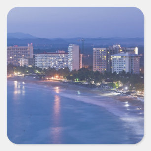 Mexico, Guerrero, Ixtapa. Ixtapa Hotels along Square Sticker