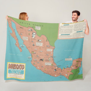 Mexico - Headline-Focus Wall Map Fleece Blanket