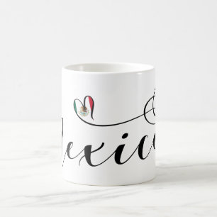 Mexico Heart Flag, Mexicanos Coffee Mug