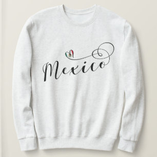 Mexico Heart Flag, Mexicanos Sweatshirt