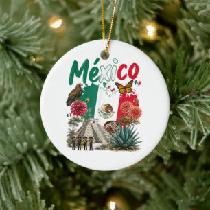 Mexico Heritage Pride Mexican Flag Ceramic Tree Decoration
