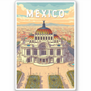 Mexico Illustration Travel Art Vintage