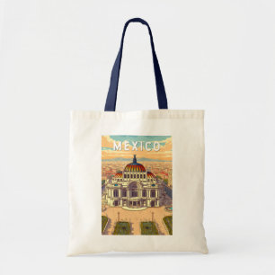 Mexico Illustration Travel Art Vintage Tote Bag