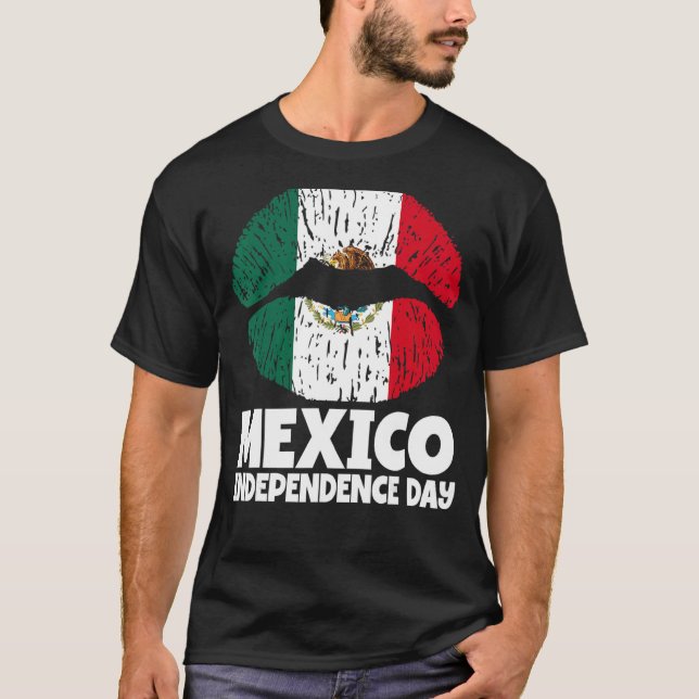 Mexico Independence Day 2022 Lips Pride Mexican Fl T-Shirt (Front)