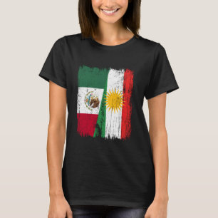 Mexico Kurdistan Half Flag Mexican Kurdish Heritag T-Shirt