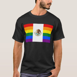 Mexico LGBT Gay Pride Rainbow Flag T-Shirt