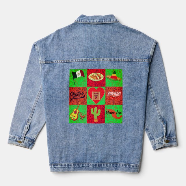 Mexico Love Denim Jacket (Back)