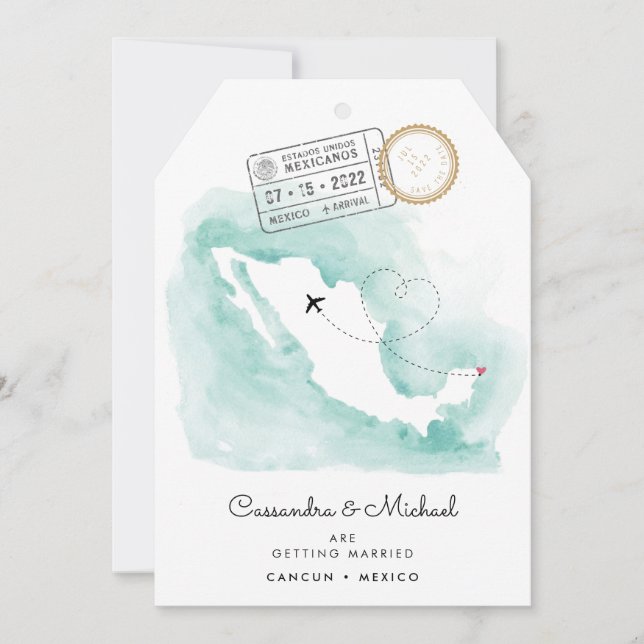 Mexico Map | Cancun | Destination Wedding (Front)