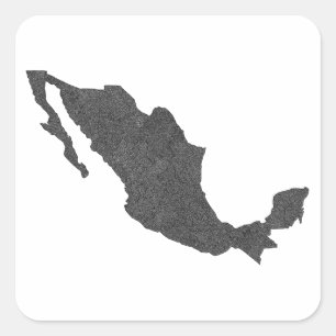 Mexico Map Design With Hidden Borders Square Sticker