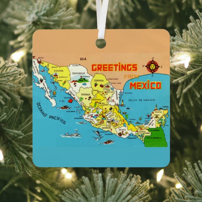 Mexico Map Metal Tree Decoration (Insitu)