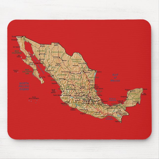 Mexico Map Mousepad (Front)