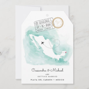Mexico Map Playa del Carmen Destination Wedding