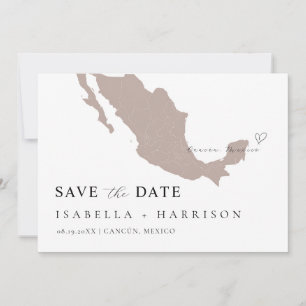 Mexico Map Save the Date Template