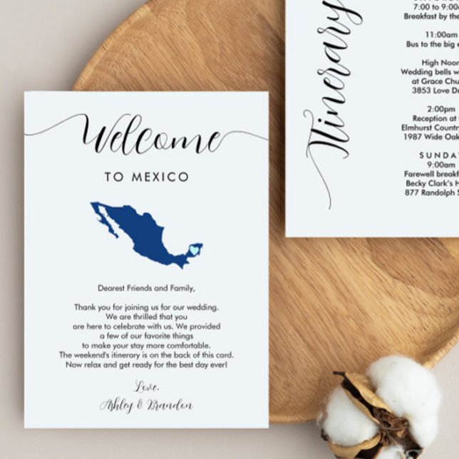 Mexico Map Wedding Welcome Itinerary & Letter (Creator Uploaded)