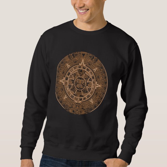Mexico Maya Aztec Calendar Sunstone Mexican Aztec  Sweatshirt (Front)