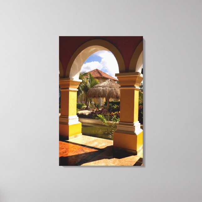 Mexico, Mayan Riviera, architecture at Iberostar Canvas Print (Front)