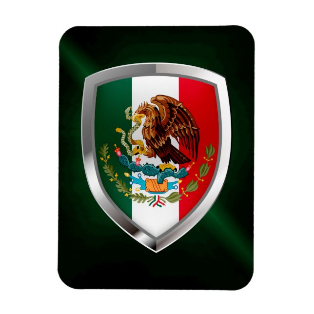 Mexico Metallic Emblem Magnet (Vertical)