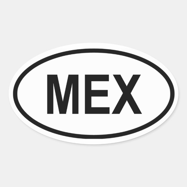 Mexico "MEX" Oval Sticker (Front)