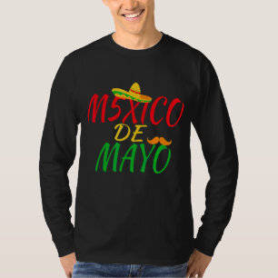 Mexico Mexican 5 De Mayo Taco Sombrero Moustache L T-Shirt