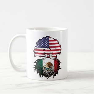 Mexico Mexican American USA Tree Roots Flag Coffee Mug