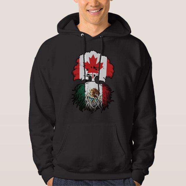 Mexico Mexican Canadian Canada Tree Roots Flag Hoodie (Front)