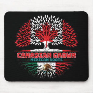 Mexico Mexican Canadian Canada Tree Roots Flag Mouse Pad