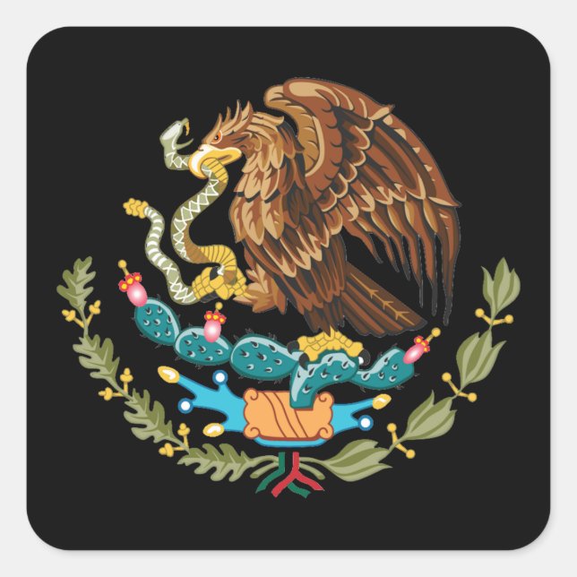 Mexico & Mexican Eagle coat of arms / flag Square Sticker (Front)