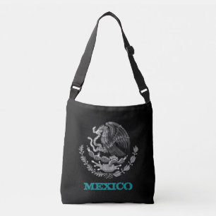 Mexico & Mexican Eagle emblem, flag fashion /black Crossbody Bag