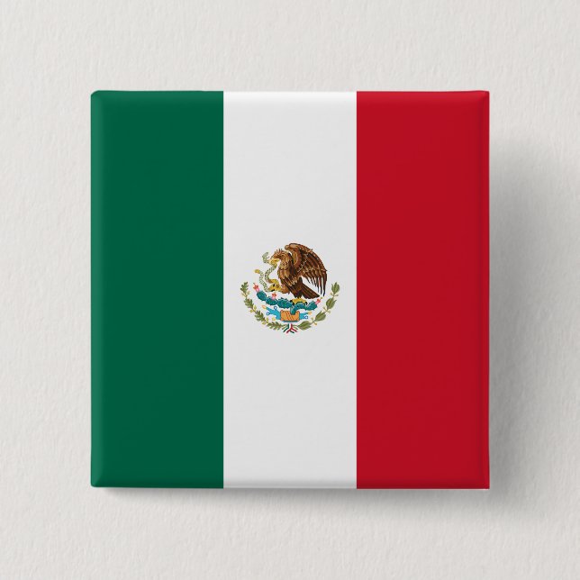 Mexico (Mexican) Flag 15 Cm Square Badge (Front)