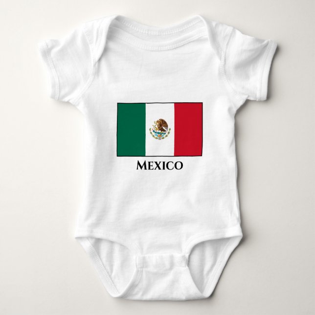 Mexico (Mexican) Flag Baby Bodysuit (Front)
