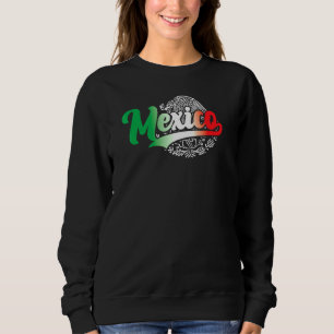 Mexico Mexican Flag Colours And Eagle Illustration Sweatshirt