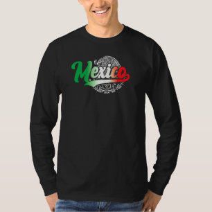 Mexico Mexican Flag Colours And Eagle Illustration T-Shirt