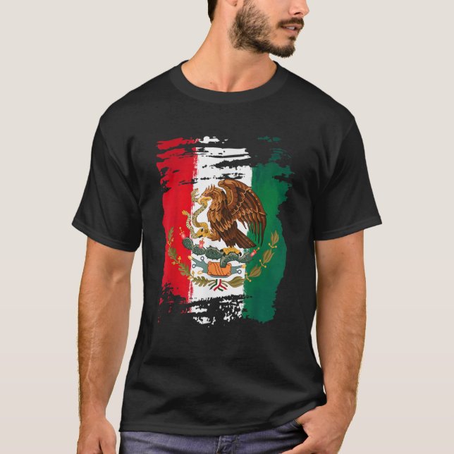 Mexico Mexican Flag Eagle T-Shirt (Front)