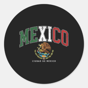 Mexico Mexican Flag Vintage Pride Hispanic Siesta Classic Round Sticker