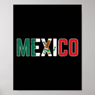 Mexico Mexican Soccer Fan Men Women Boys Girls Kid Poster
