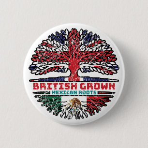 Mexico Mexican Uk United Kingdom British Tree 6 Cm Round Badge