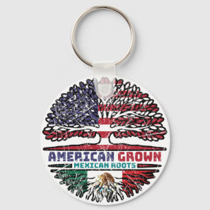 Mexico Mexican US American USA United States Tree Key Ring