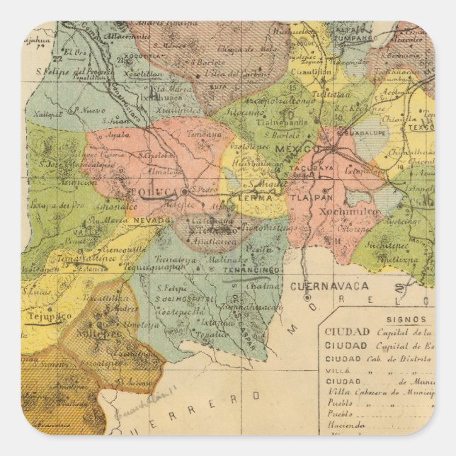 Mexico, Mexico Square Sticker (Front)