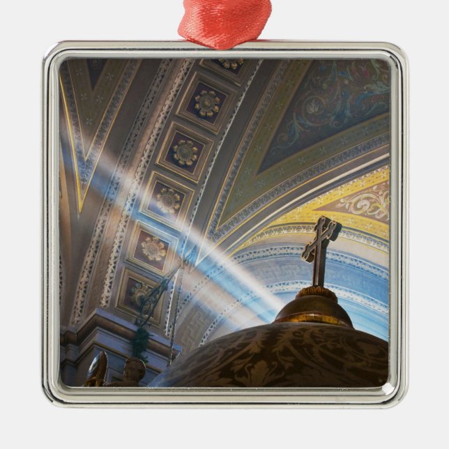 Mexico, Morelia. Sun's rays penetrate interior Metal Tree Decoration (Front)