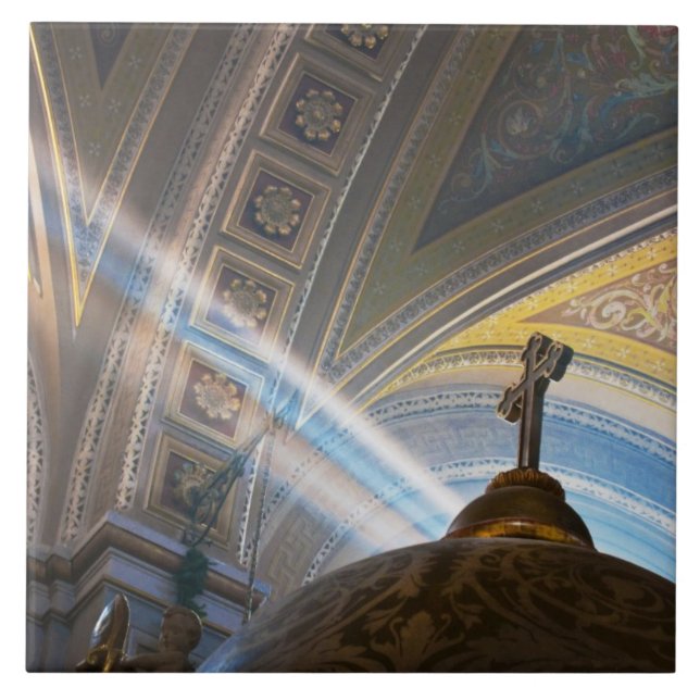 Mexico, Morelia. Sun's rays penetrate interior Tile (Front)