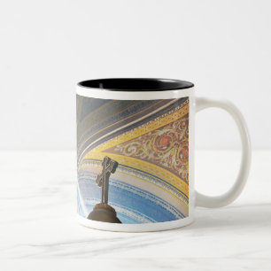 Mexico, Morelia. Sun's rays penetrate interior Two-Tone Coffee Mug