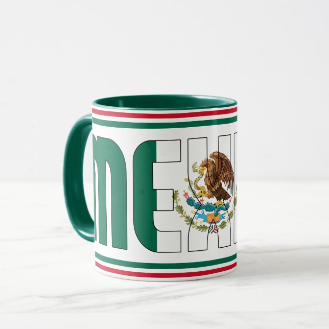Mexico National Flag Patriotic Coffee Mug (Front Left)