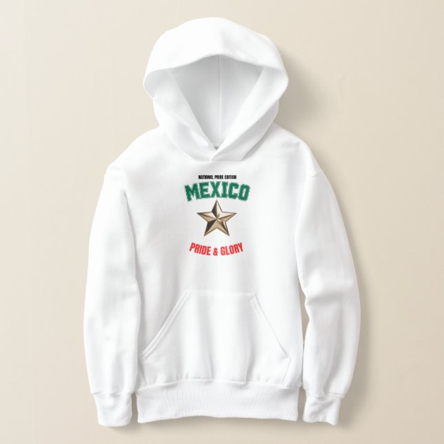 Mexico National Pride Edition Kids Pullover Hoodie (Laydown)