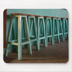 Mexico, Oaxaca, Green Bar Stools line wall Mouse Pad
