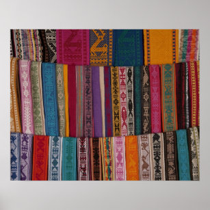 Mexico, Oaxaca Province, Oaxaca, woven belts on Poster