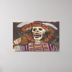 Mexico, Oaxaca. Sand tapestry (tapete de arena) Canvas Print