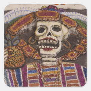Mexico, Oaxaca. Sand tapestry (tapete de arena) Square Sticker