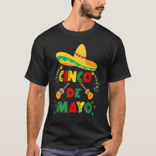 Mexico Party Sombrero Fiesta Mexican Guitar Cinco T-Shirt