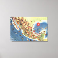 Mexico Pictorial Map by Miguel Gomez Medina