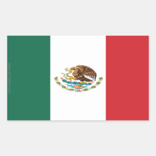 Mexico Plain Flag Rectangular Sticker